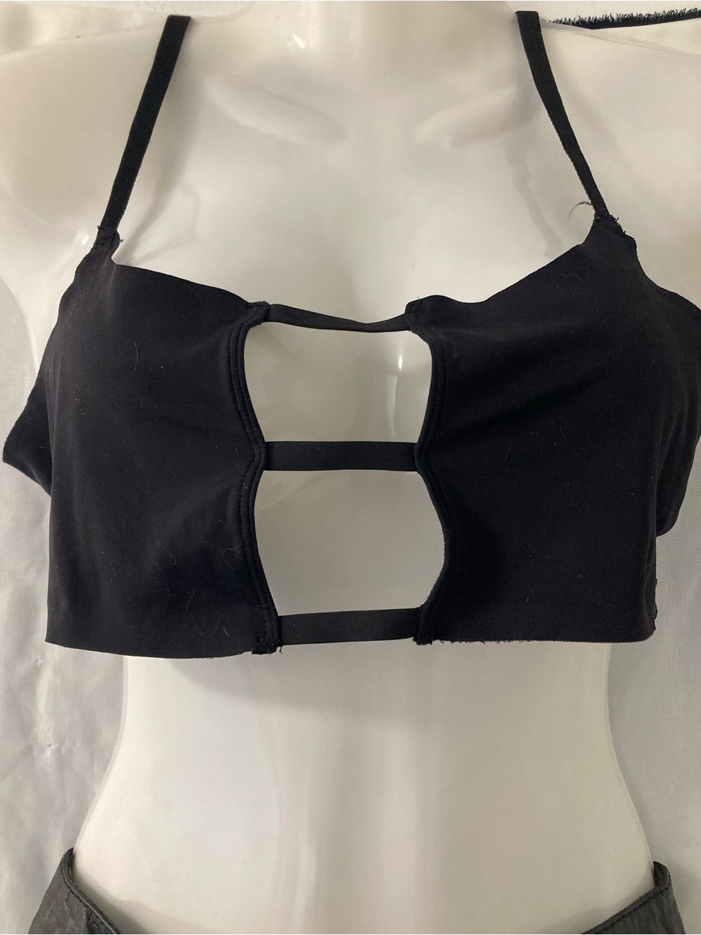 Black Cutout Bralette Crop Top Unbranded Medium Y2K Clubwear